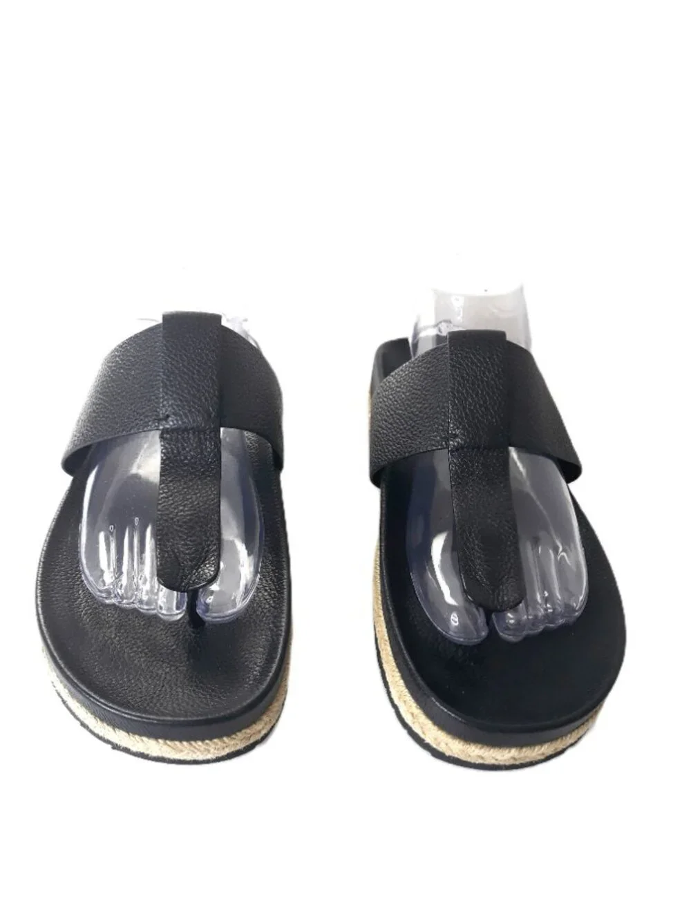 Vince Avani Leather Thong Espadrille Sandal Black 10